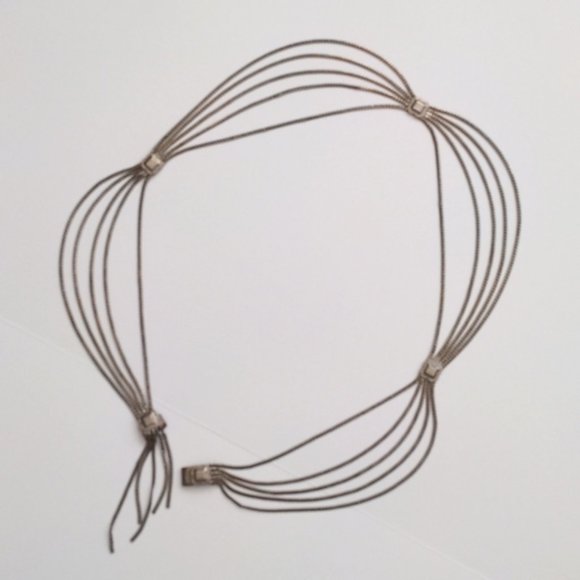 Christian Dior Belt Multi Strand Silver Chain Hip Belt Conchos Vintage - Picture 9 of 13